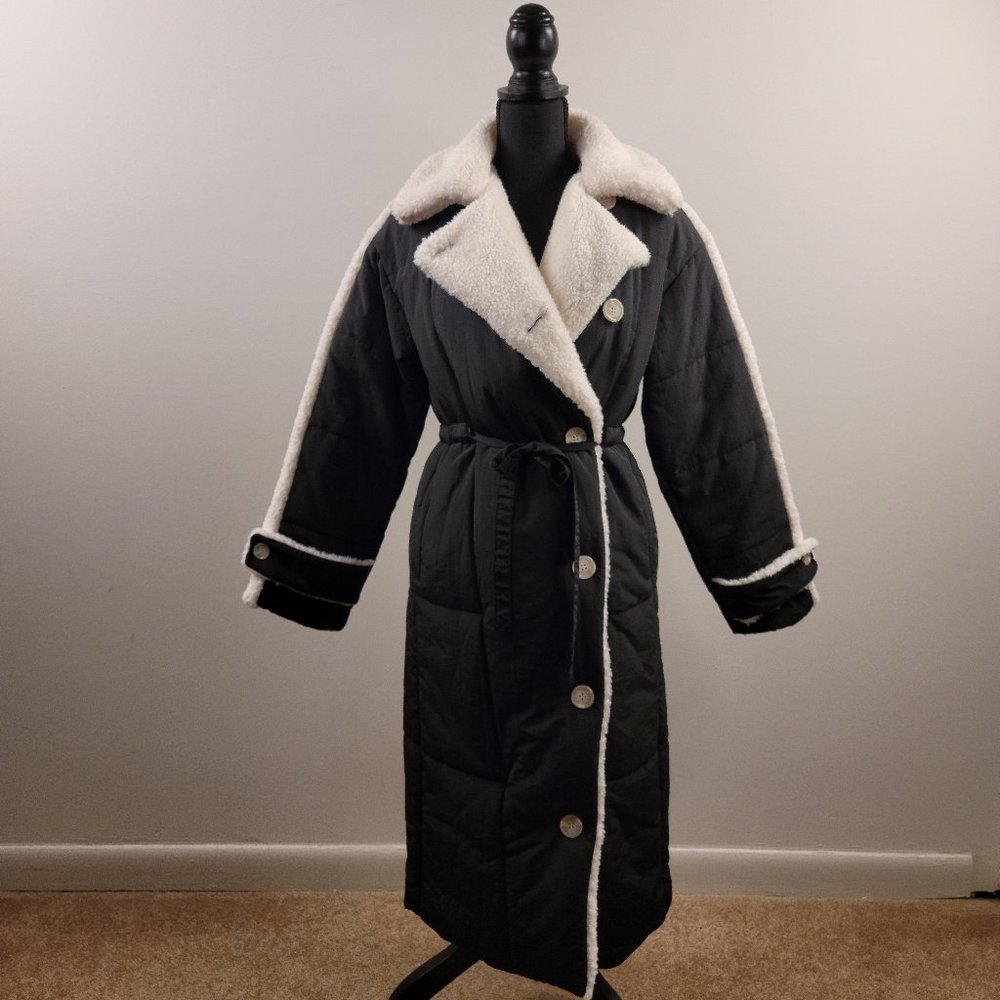 Nasty Gal Borg Lined Longline Padded Belted Coat 0 | Long Black Puffy Coat
